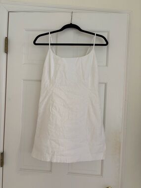 Linen blend White Abercrombie dress - size Medium Tall